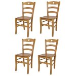 Chaises cuore pour la cuisine bar et la salle  manger - tommychairs - lot de 4 - bois massif - couleur ...