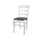 Chaise cuore pour la cuisine bar et la salle  manger - tommychairs - blanc - bois de htre - cuir