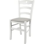 Chaise cuore pour la cuisine bar et la salle à manger - tommychairs - blanc - tissu - bois de hêtre Chaise cuore pour la cuisine bar et la salle à manger - tommychairs - blanc - tissu - bois de hêtre
