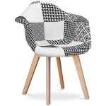 Premium chaise design amir blanche et noire - patchwork blanc / noir 64