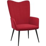 Chaise design scandinave pour salon fauteuil de relaxation rouge bordeaux veloursfespaq