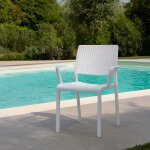 Chaise dext�rieur monzuno dmora en plastique blanc