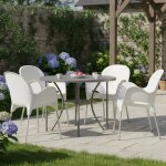 Chaise dext�rieur raimund dmora en plastique blanc