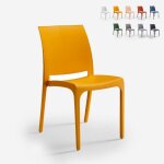 Chaise empilable pour bar restaurant jardin ext�rieur int�rieur volga bica - orange