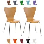 Chaises empilables calisto - clp - lot de 2 - mtal et bois - nature