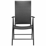 Chaises empilables de jardin - kai - noir - r�sine tress�e - aluminium - dossier inclinable 7 positions ...