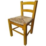 Chaise enfant en bois sediolina - jaune - si�ge en paille - hauteur dassise optimale 29cm