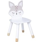 Chaise enfant renard bois blanc - atmosphera cr�ateur dint�rieur