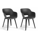 Chaises dext�rieur akola - keter - lot de 2 - graphite - r�sine - ergonomique