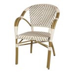 Chaise d?ext�rieur en rotin synth�tique avec un style bistrot - mod�le 046 - beige