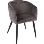 Fauteuil marlo velours gris ardoise - atmosphera createur dinterieur