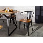 Chaise - fer et bois massif recycl laqu (multicolore) - industrial 63