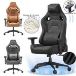 Chaise gaming avec design ergonomique daim (doux et respirant) appui - t�te et soutien lombaire en mousse ...