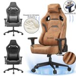 Chaise gaming avec design ergonomique daim (doux et respirant) appui - t�te et soutien lombaire mousse ...