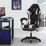 Chaise gaming - ergonomie chaises de gamer - massage soutien lombaire - pédales rétractables - blanc Chaise gaming - ergonomie chaises de gamer - massage soutien lombaire - pédales rétractables - blanc