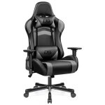 Chaise gaming ergonomique r�glable avec repose - pieds accoudoirs 3d dossier inclinable 155� pu r�sistant ...