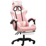 Chaise gaming ergonomique rose support lombaire repose - pieds oreilles de chat coussin t�te inclinaison ...