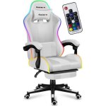 Chaise gaming huzaro force 4. 7 blanc led rvb chaise bureau pc gaming ergonomique coussin lombaire ttire ...