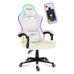 Chaise de jeu ergonomique huzaro force 4. 4 - blanc - hauteur rglable - support lombaire - accoudoirs ...