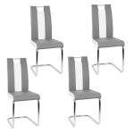 Chaises grises et blanches pour salle � manger - lot de 4 - contemporain - design