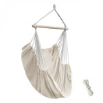 Chaise hamac suspendue avec systme dattache - beige - linxor
