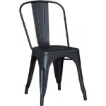 Lot de 4 chaises industrielle atelier m�tal noir mat