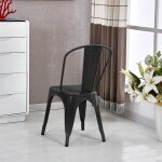 Chaises industrielles keke - lot de 4 - noir en fer - pour chambre denfant ou ext�rieur