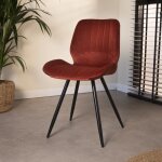 Chaise industrielle en velours cuivre - dimehouse - beau - orange - 1 place - style loft