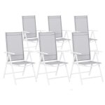 Chaises de jardin en aluminium grises - beliani - catania - dossier r�glable en 5 positions - urbain ...