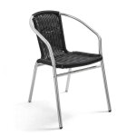 Chaise de jardin aluminium et r�sine gris noir - oviala