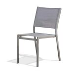 Chaise de jardin empilable stockholm en textilne et aluminium - gris anthracite