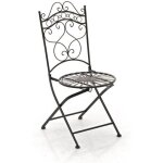 Chaise de jardin en fer forg� indra - clp - pliable - bronze