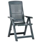 Chaises de jardin inclinables - co - plastique vert - pliantes - r�sistantes aux intemp�ries - confortables ...