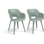 Chaises de jardin - keter - akola - lot de 2 - r�sine - vert vintage - dossier ergonomique