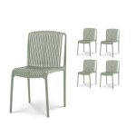 Lot de 4 chaises de jardin ou terrasse vertes en rsine polypropylne