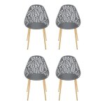 Chaises de jardin - lucena - lot de 4 - moderne & tendance - design ajour� - gris