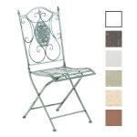 Chaise de jardin pliable en m�tal sibell clp - vert antique - fer forg� solide et r�sistant