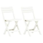 Chaises de jardin pliables - vidaxl - blanc - rsistantes aux intempries - faciles  nettoyer