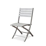 Chaise de jardin pliante marius en aluminium - gris