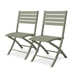 Lot de 2 chaises de jardin en aluminium vert Lot de 2 chaises de jardin en aluminium vert