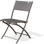 Chaise de jardin pliante - dcb garden - c43 - aluminium - textilne - gris anthracite