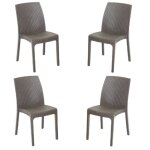 Chaise de jardin en rotin polypropylène bica - virginia - empilable - blanc / marron Chaise de jardin en rotin polypropylène bica - virginia - empilable - blanc / marron