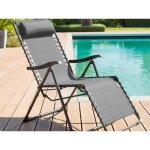 Fauteuil relax de jardin silos anthracite acier trait poxy - hespride