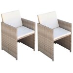 Chaises de jardin - vidaxl - résine tressée beige - contemporain - 2 personnes - extérieur Chaises de jardin - vidaxl - résine tressée beige - contemporain - 2 personnes - extérieur