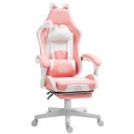 Chaise de jeu ergonomique gamer soutien lombaire oreilles de chat coussin de t�te