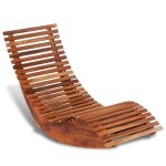 Chaise longue basculante bois dacacia - p164 - marron - bois - panneaux de particules