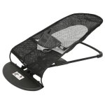 Chaise longue pour bb - transat bb - chaise dquilibre en maille - hauteur rglable - noir