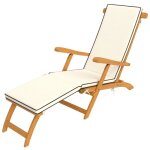 Chaise longue bois pliante avec matelas et repose - pieds transat ergonomique jardin ext�rieur 160 kg ...