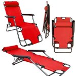 Chaise longue inclinable et pliante transat de jardin 153 cm + appuie - tte amovible + repose - jambes ...
