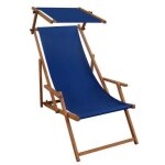 Chaise longue de jardin bleue chilienne bain de soleil pliant avec pare - soleil 10 - 307s